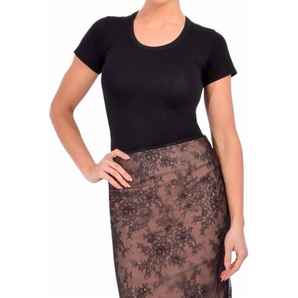 NEW CHRLDR kim u neck tee in black